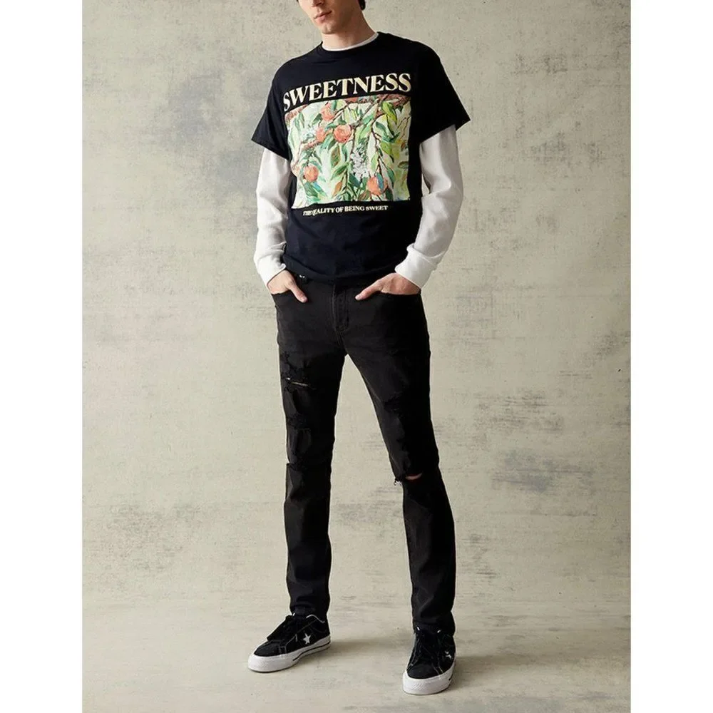 Pacsun Men’s Black Stacked Skinny Jeans Size 36 x 32